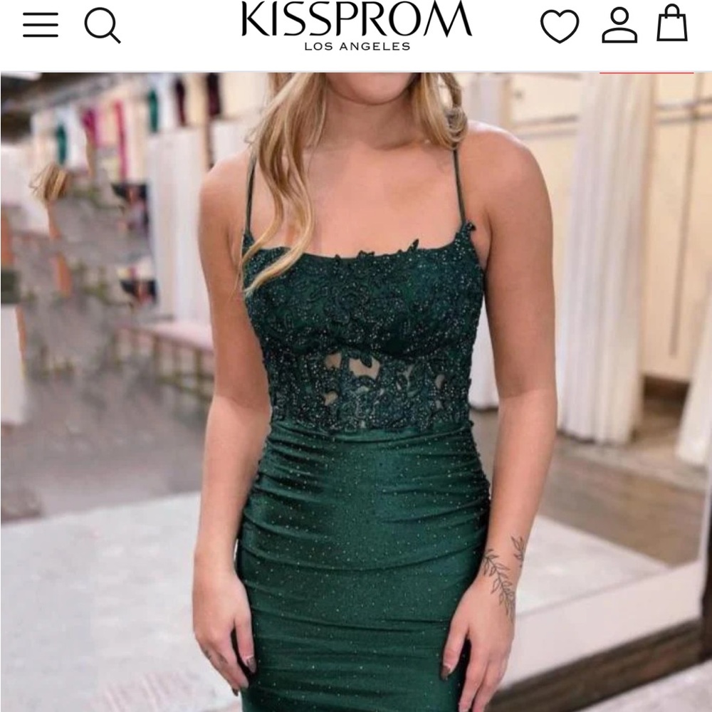 Kiss Prom Green Lace Audrey Hoco Dress
